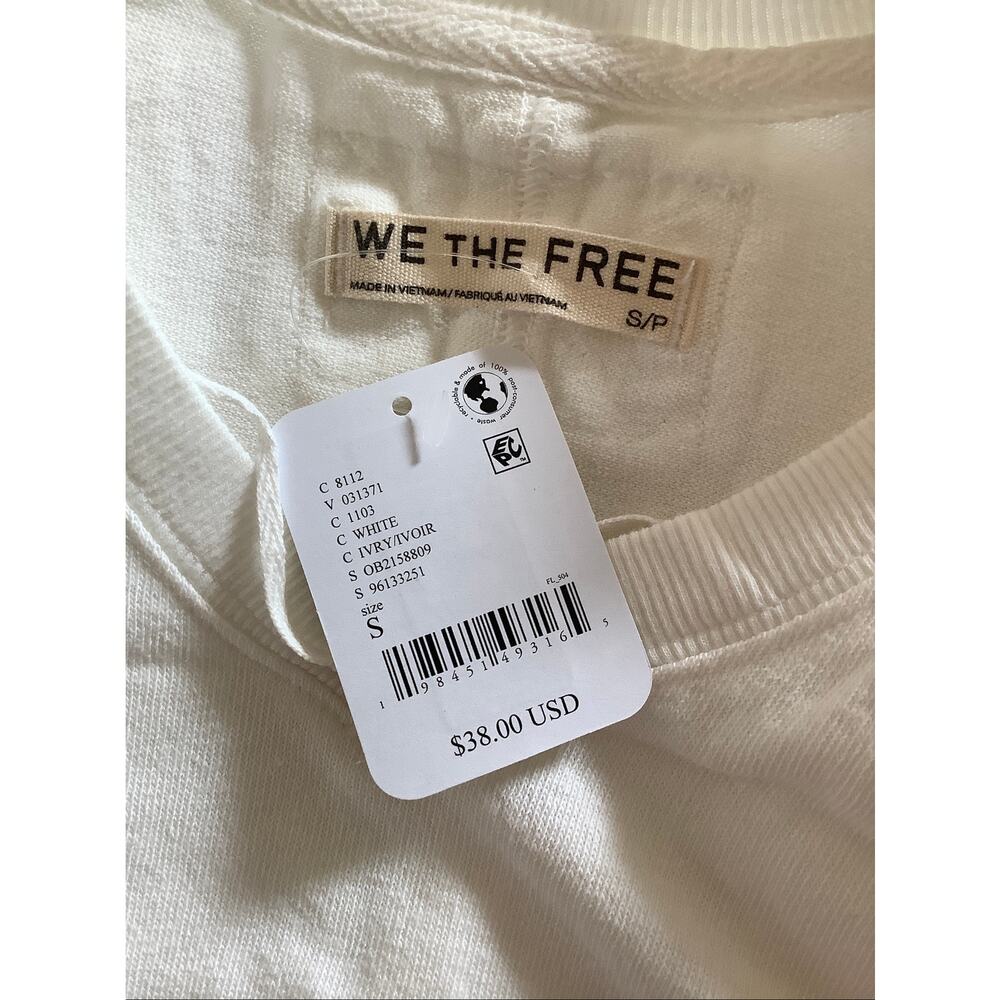 We The Free People Women's Small White The Tee that Got Away T Shirt Y2K R7-7 - Picture 6 of 7